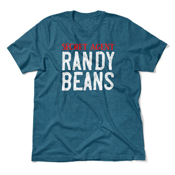 Secret Agent Randy Beans Men/Unisex T-Shirt in Heather Deep Teal color